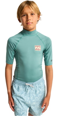 2026 Billabong Junior Re Issue Short Sleeve Rash Vest EBBWR03009 - Sea Green