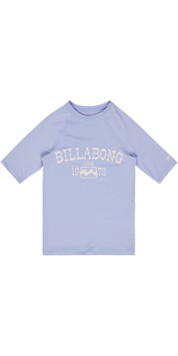 2026 Billabong Junior Surf Dayz Short Sleeve Rash Vest EBGWR03004 - Twilight Blue