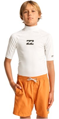 2026 Billabong Junior Waves All Day Short Sleeve Rash Vest EBBWR00101 - White
