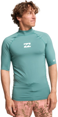 2026 Billabong Heren Waves All Day Lycra-hemd Met Korte Mouwen EBYWR00101 - Sea Green