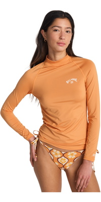 2026 Billabong Dames Tropical Surf Lycra-shirt Met Lange Mouwen EBJWR03014 - Tangerine