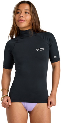 2026 Billabong Dames Tropisch Surfhemd Met Korte Mouwen Van Lycra EBJWR03041 - Black
