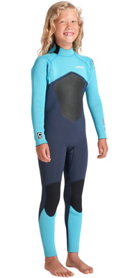 2026 C-Skins Junior Nuwave Legend 3/2mm Rug Ritssluiting Wetsuit C-NLE32JBZ - Bluestone / Blue / Red