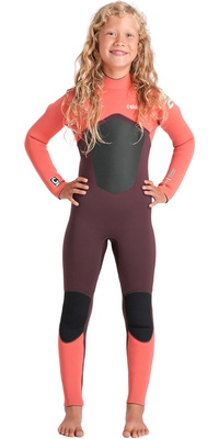 2026 C-Skins Junior Nuwave Legend 4/3mm Rug Ritssluiting Wetsuit C-NLE43JBZ - Rust / Coral Flame / Blue