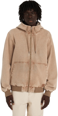 2026 Element Heren Dulcey Laagwater Denim Hooded Jacket ELYJK00300 - Beige Tint Wash