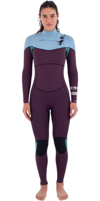 2026 Hurley Dames Advant 4/3mm Borst Ritssluiting Wetsuit WFS0013403 - Bonnie Blue