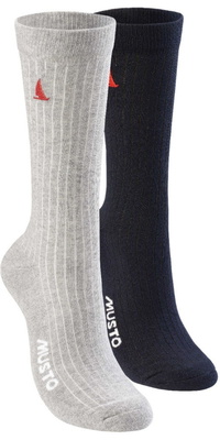 2026 Musto Essential 2 Pack Sock 86064 - Grey Melange / True Navy