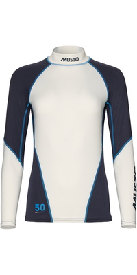 2026 Musto Dames Champ Long Sleeve Lycra Vest 82185 - Wit / Navy