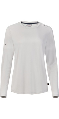2026 Musto Dames Evo Crew Sunblock Long Sleeve Tee 82445 - Platinum