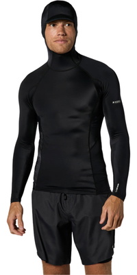 2026 Mystic Heren Uncharted Lange Mouw Hooded Lycra Vest 35001.250204 - Black