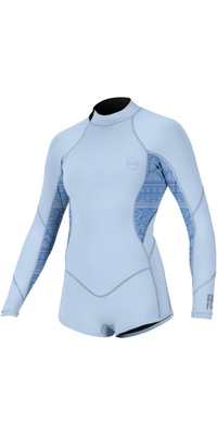 2026 ONeill Junior Bahia 2/1mm Rug Ritssluiting Lange Mouwen Lentepak Wetsuit 5411 - Chmbyblu / Surf Abstract / Chmbyblu