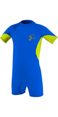 2026 O'Neill Junior Basic Skins UV Suit 5712B - Pacific / Lime / White