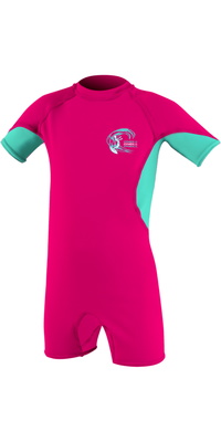 2026 ONeill Junior Basic Skins UV Suit 5712G - Watermelon / Light Aqua / White