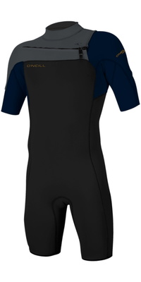 2026 ONeill Heren Hammer 2mm Borst Ritssluiting Shorty Wetsuit 4927 - Black / Abyss / Graphite
