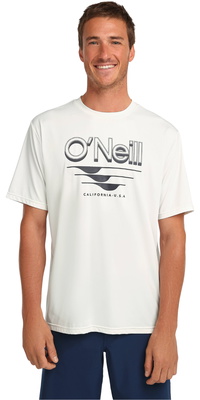 2026 ONeill Heren Hybrid UPF Polygiene T-shirt Met Print 2850340 - Snow White