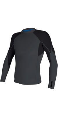 2026 ONeill Heren Hyperfreak 1.5mm T-shirt Met Lange Mouwen 5288 - Gehard Staal / Graphite