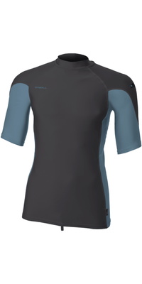 2026 ONeill Heren Hyperfreak Skins Lycra-vest Met Korte Mouwen 5690 - Tempered Steel / Blue Fusion
