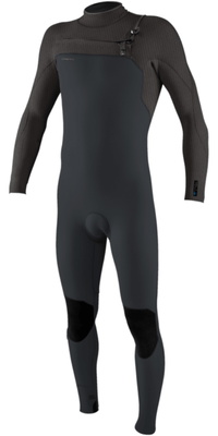 2026 ONeill Heren Hyperfreak Wind 4/3mm+ Borst Ritssluiting Wetsuit 5628 - Tempered Steel / Graphite