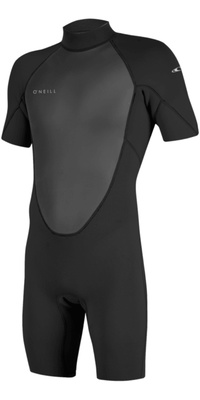 2026 ONeill Heren Reactor-2 2mm Rug Ritssluiting Shorty Wetsuit 5041B - Black / Black