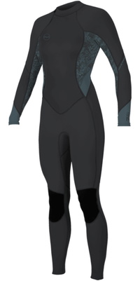 2026 ONeill Dames Bahia 3/2mm Rug Ritssluiting Wetsuit 5292 - Tempered Steel / Shaded Island Sky / Shade
