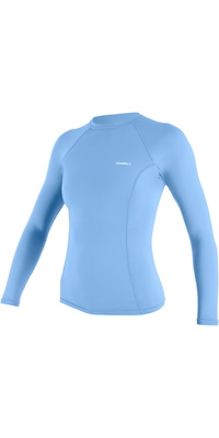 2026 ONeill Womens Basic Skins Long Sleeve Rash Vest 5718 - Azurine