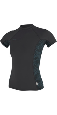 2026 ONeill Dames Hyperfreak Skins Lycra-vest Met Korte Mouwen 5694 - Tempered Steel / Shaded Island Sky