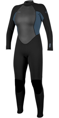 2026 ONeill Dames Reactor-2 3/2mm Rug Ritssluiting Wetsuit 5042B - Black / Copen Blue