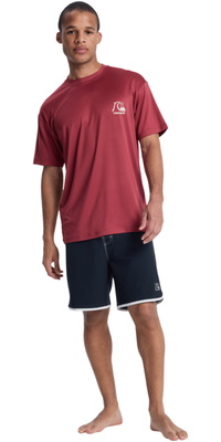 2026 Quiksilver Mens DNA Surf Tee Short Sleeve Rash Vest AQYWR03138 - Burnt Russet