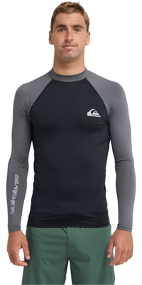 2026 Quiksilver Heren Everyday UPF50 Lycra-vest Met Lange Mouwen AQYWR03131 - Black / Iron Gate