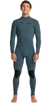 2026 Quiksilver Heren Highline 3/2mm Borst Ritssluiting Wetsuit 25AW213500 - Blue Fog