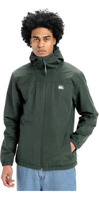 2026 Quiksilver Heren Overcast 3K Warm Waterdichte Jas Met Capuchon EQYJK04202 - Trekking Green