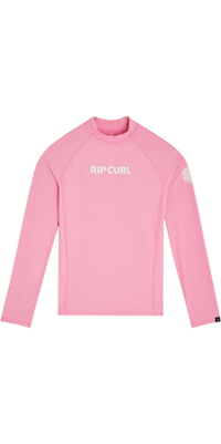 2026 Rip Curl Junior Klassiek Surfshirt Met Lange Mouwen Van Lycra 14DGRV - Begonia Pink