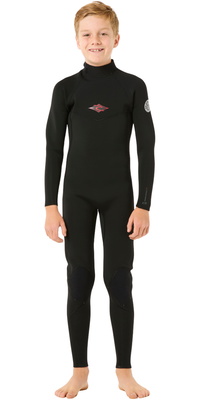 2026 Rip Curl Junior Dawn Patrol 4/3mm Rug Ritssluiting Wetsuit 149BFS - Black