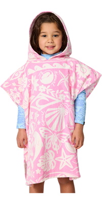 2026 Rip Curl Meisjes Gemengde Katoenen Hood Poncho -handdoek 00AJTO - Pink
