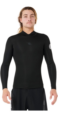 2026 Rip Curl Heren Dawn Patrol 1.5mm Long Sleeve Jacket 12GMWJ - Black