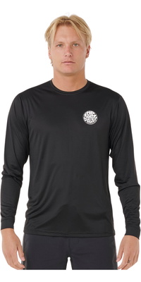 2026 Rip Curl Heren Iconen Van Surflite UPF Lycra-vest Met Lange Mouwen 162MRV - Black