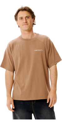 2026 Rip Curl Heren Inner Visies Geflagde Tee 0XBMTE - Mocha