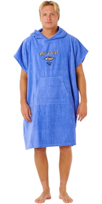 2026 Rip Curl Heren Logo Hooded Poncho Towel 00GMTO - Blue Haze