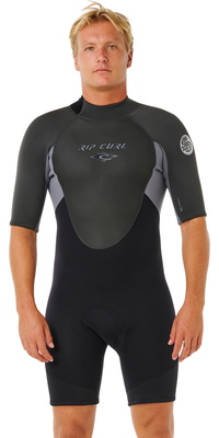 2026 Rip Curl Heren Omega 2mm Rug Ritssluiting Shorty Wetsuit 128MSP - Grey