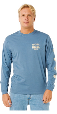 2026 Rip Curl Heren Pacific Spoel T-shirt 0Y6MTE - Bluefin