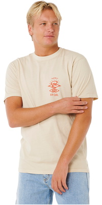 2026 Rip Curl Heren Search Icon Tee 0X9MTE - Vintage White