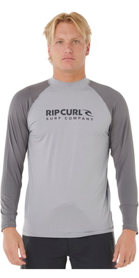 2026 Rip Curl Heren Shock UPF Long Sleeve Lycra Vest 16GMRV - Grey Marle