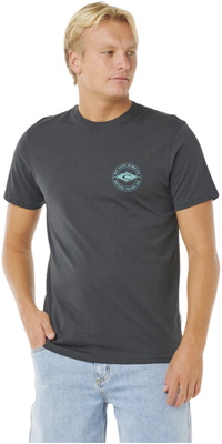 2026 Rip Curl Heren Staple Tee 0TQMTE - Washed Black