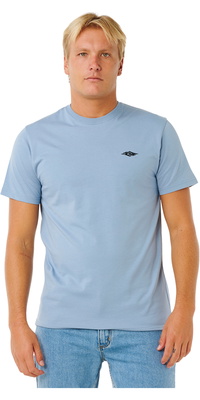 2026 Rip Curl Heren Streamline Geborduurd T-shirt 10XMTE - Faded Denim