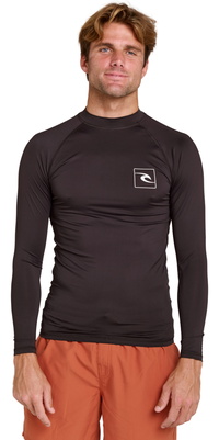 2026 Rip Curl Heren Streamline UPF Lycra Vest Met Lange Mouwen 171MRV - Black