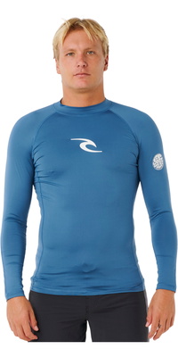2026 Rip Curl Heren Waves UPF Performance Lycra-vest Met Lange Mouwen 16FMRV - Bluefin
