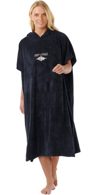 2026 Rip Curl Dames Klassieke Surfhoodie Poncho Handdoek 00ZWTO - Black / Off White