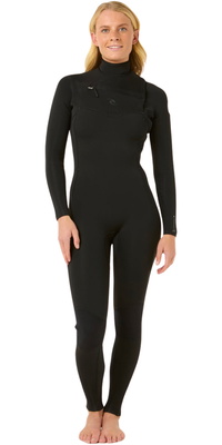 2026 Rip Curl Dames Dawn Patrol 3/2mm Borst Ritssluiting Wetsuit 161WFS - Black
