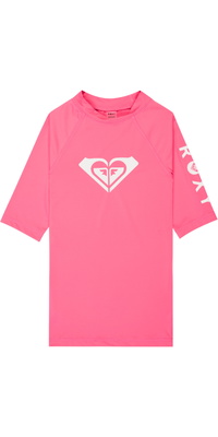 2026 Roxy Junior Whole Hearted Short Sleeve Rash Vest ERGWR03491 - Sangria Sunset