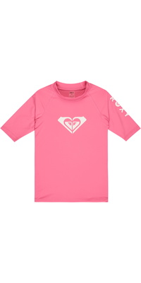 2026 Roxy Girls Whole Hearted Short Sleeve Rash Vest ERLWR03363 - Sangria Sunset